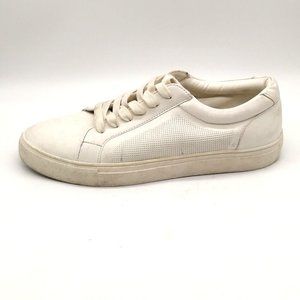 Express‎ Womens Sneaker White Faux Leather Lace Up Walking Shoe Low Top 9